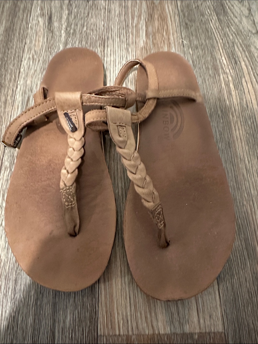 Rainbow Women’s Braided Tan Leather Sandals